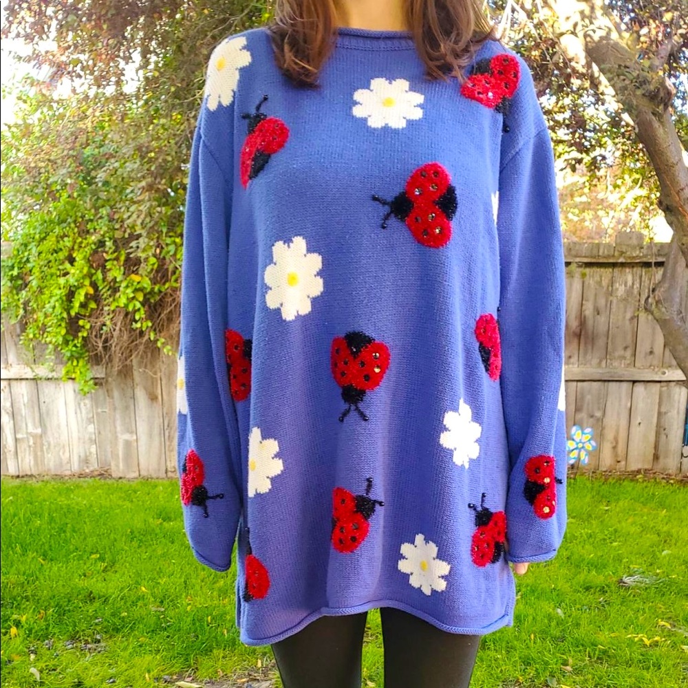 Ladybug Sweater - Quacker Factory - Vintage